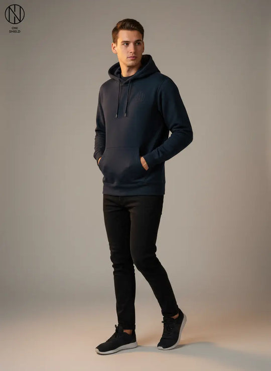 Oni Shield Navy Hoodie Oni Shield