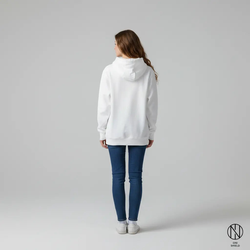Oni Shield White Hoodie Oni Shield