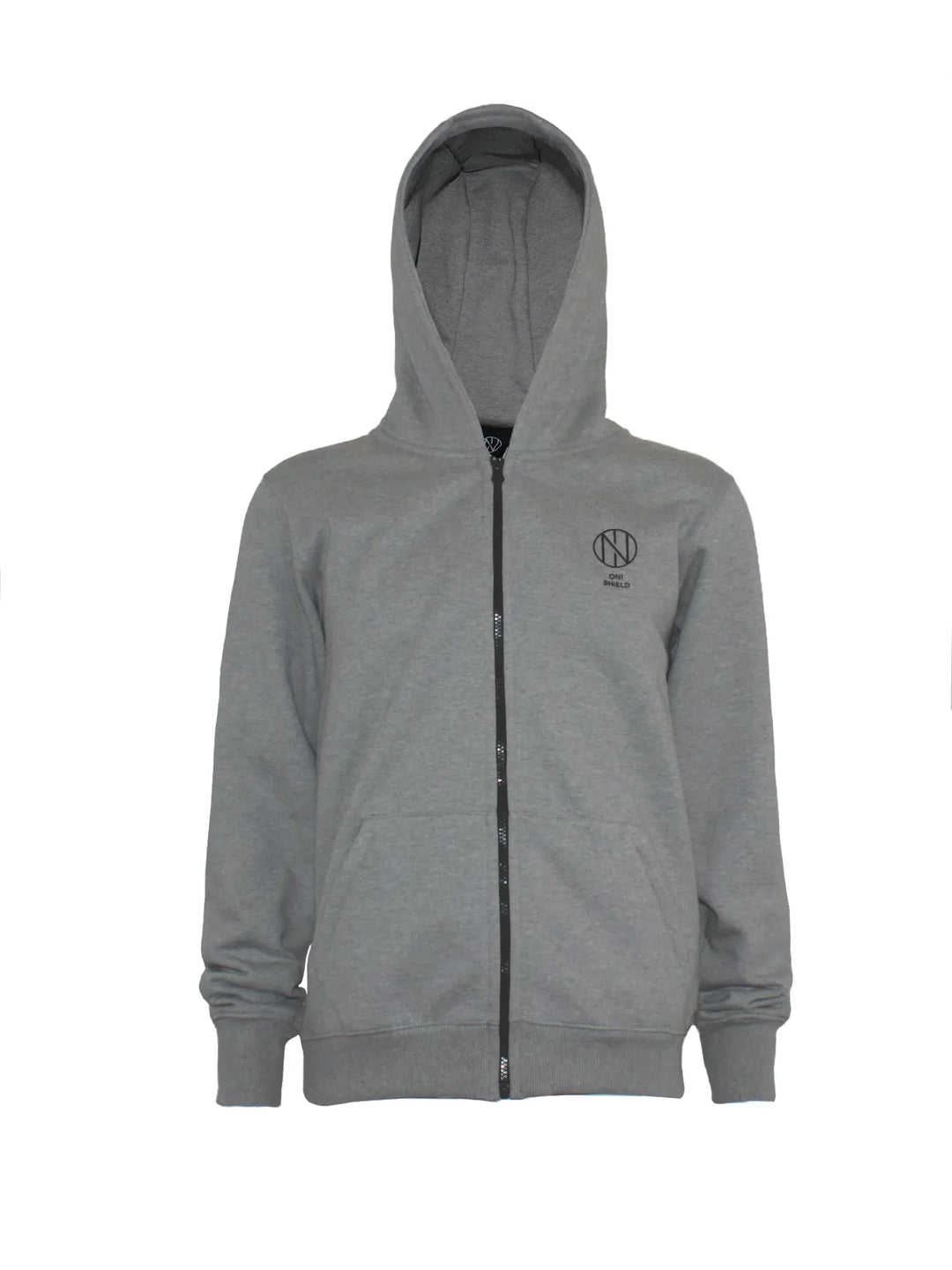 Oni Shield Full Zip Grey Hoodie Oni Shield