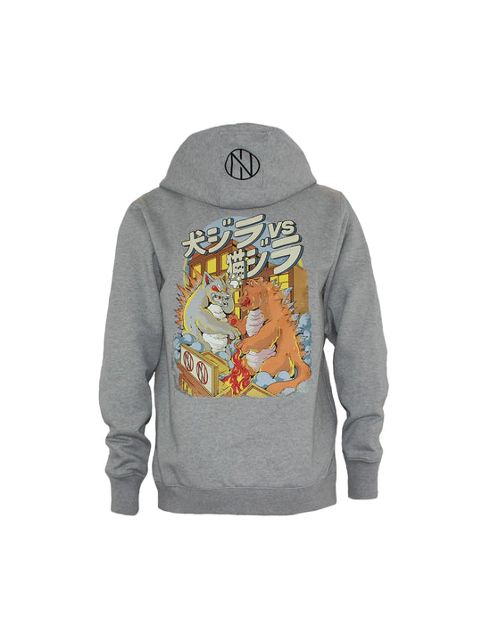 Limited edition Dogzilla vs Catzilla full zip up hoodie Oni Shield