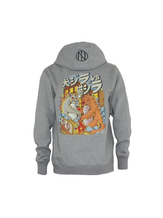 Limited edition Dogzilla vs Catzilla full zip up hoodie