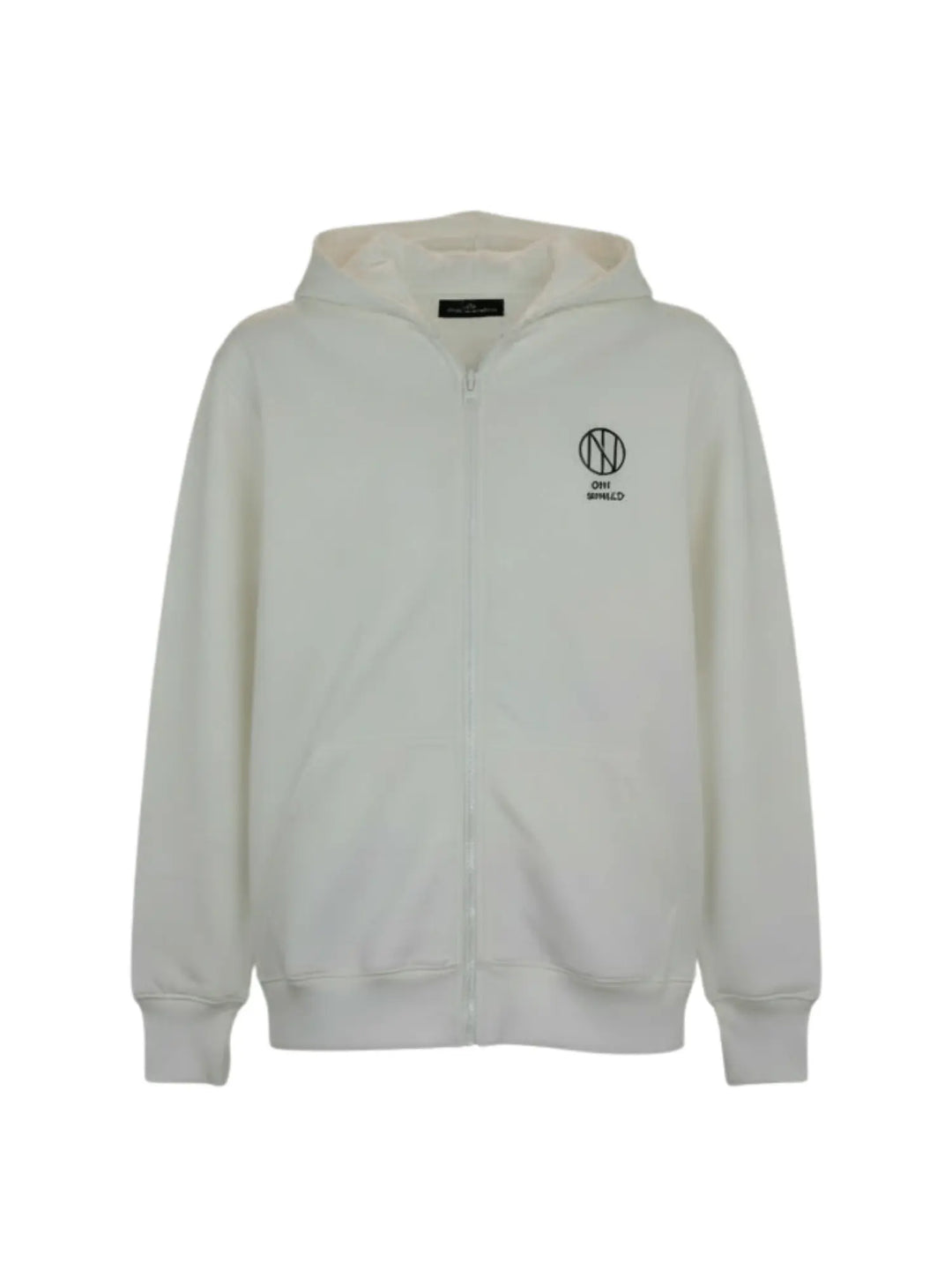 Oni Shield Full Zip White Hoodie Oni Shield